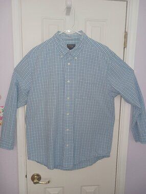 American Breed Smart Shirt - Light Blue Plaid Button Down
